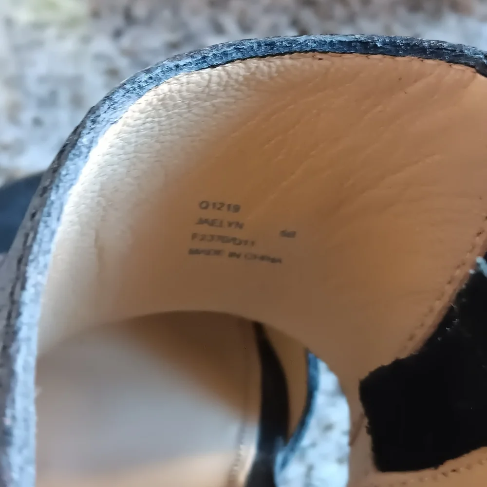 Coach Jaelyn Black Waxed Calf Open Toe Platform Bootie Wedges Size 5B - Picture 6 of 8